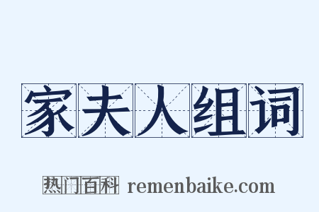 家夫人组词是什么意思的图片